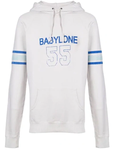 Shop Saint Laurent Babylone 55 Hoodie In White