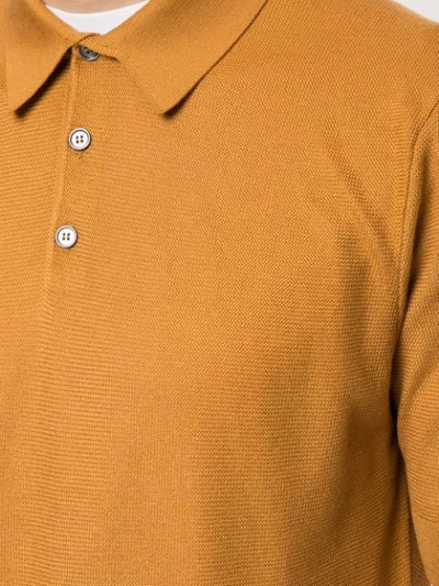 Shop Dolce & Gabbana Fine Knit Polo Shirt In Brown