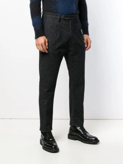 Shop Al Duca D'aosta Melange Knit Trousers In Black