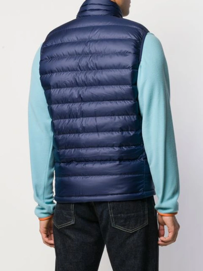 Shop Patagonia Logo-patch Puffer Gilet In Blue