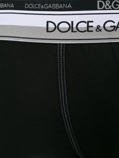 Shop Dolce & Gabbana Underwear Striped Logo Waistband Boxers - Black