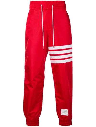 Shop Thom Browne 4-bar Relaxed Fit Track Pants In Red