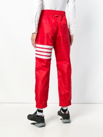 THOM BROWNE 4 条纹运动裤 - 红色