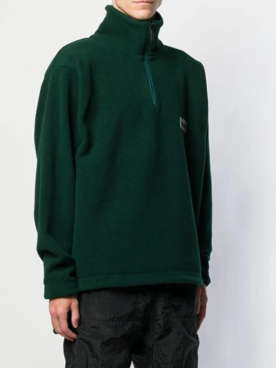 Shop Napapijri Zipped Collar Sweater - Green