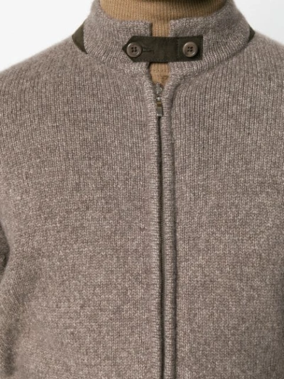 Shop Doriani Cashmere Cashmere High Neck Zipped Sweater In Brown