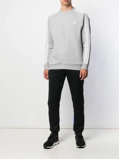 Adidas Originals 3-stripe Sweater In Grey | ModeSens