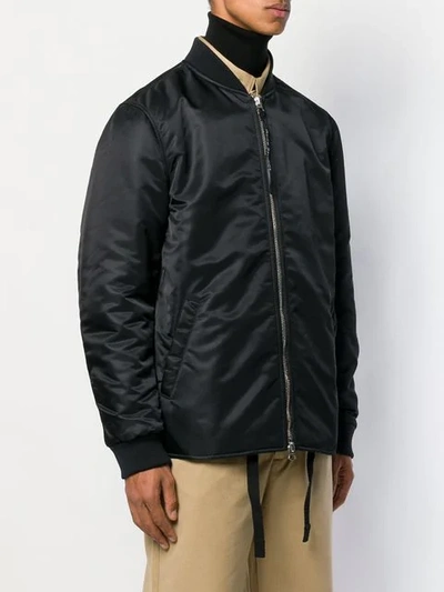 Shop Acne Studios Zipped Bomber Jacket In Black