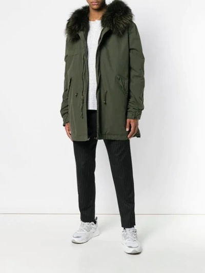 Shop Mr & Mrs Italy Short Hooded Parka Coat In Green