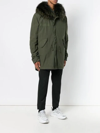 Shop Mr & Mrs Italy Short Hooded Parka Coat In Green