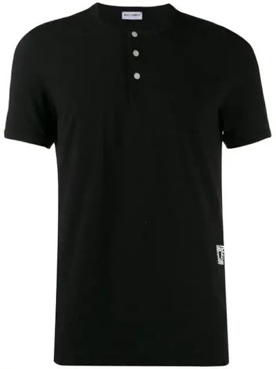 Shop Dolce & Gabbana Logo Buttoned T-shirt In Black