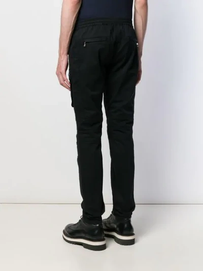 Shop Balmain Drawcord Skinny Trousers In Black