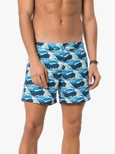 Shop Riz Boardshorts Buckler Waves Royal Swim Shorts In Blue