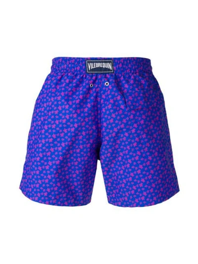 Shop Vilebrequin Turtle-print Swimshorts In Blue