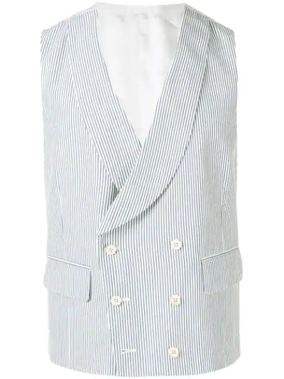 Shop Gabriele Pasini Double Breasted Waistcoat In White
