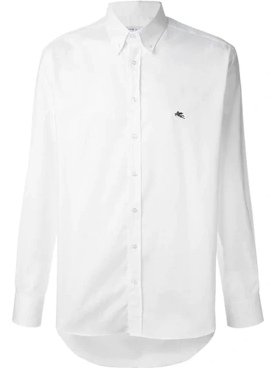 Shop Etro Printed Cuff Shirt In White