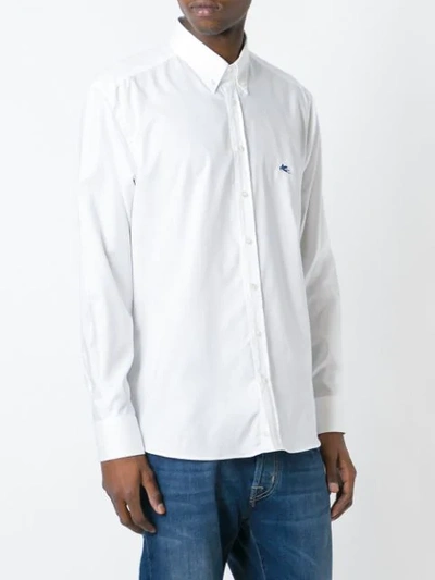 Shop Etro Printed Cuff Shirt In White