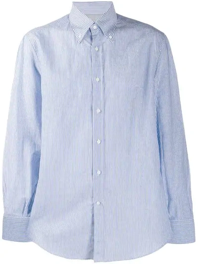 Shop Brunello Cucinelli Striped Shirt In Blue