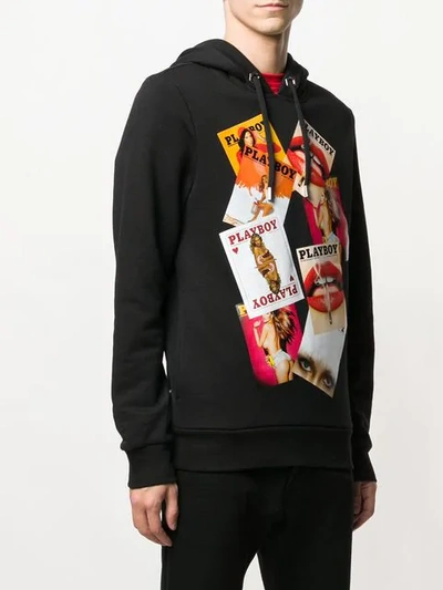 Shop Philipp Plein X Playboy Printed Hoodie In Black