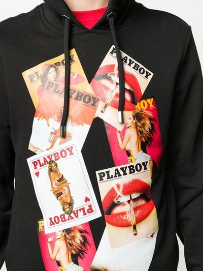 Shop Philipp Plein X Playboy Printed Hoodie In Black
