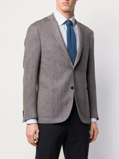 CORNELIANI TWEED BLAZER JACKET - 蓝色