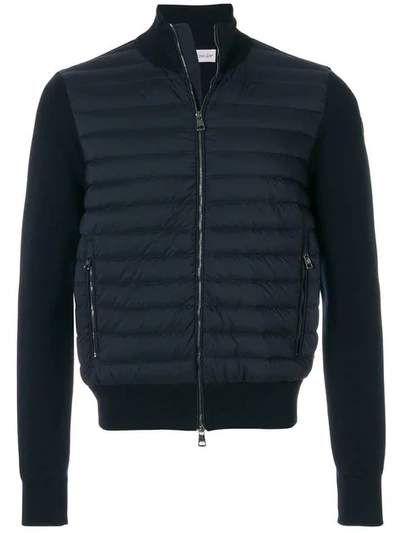 Shop Moncler Padded Front Cardigan In Black