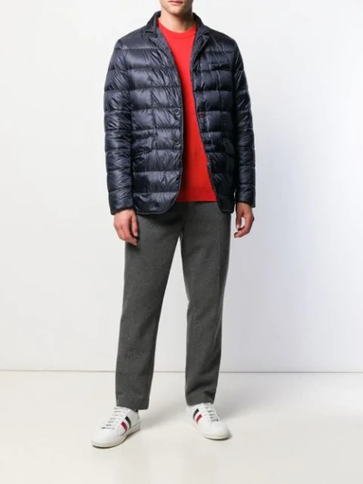 Shop Herno Hooded Padded Jacket In 9209 Blue