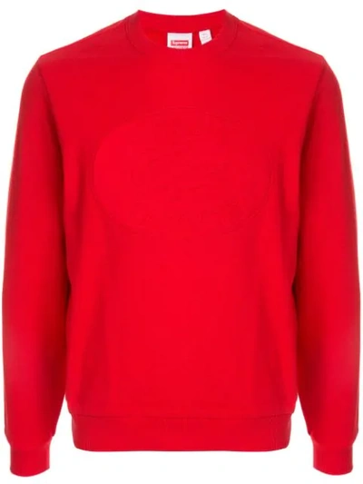 på vegne af tyngdekraft Kinematik Supreme X Lacoste Pique Crew Neck Sweatshirt In Red | ModeSens