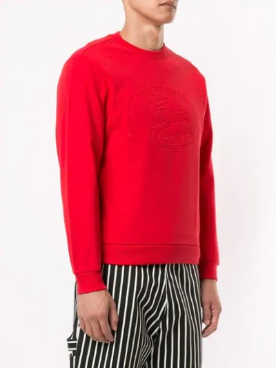 på vegne af tyngdekraft Kinematik Supreme X Lacoste Pique Crew Neck Sweatshirt In Red | ModeSens