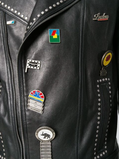 Shop Saint Laurent Motorcycle Leather Jacket In Black