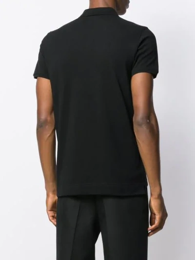 Shop Fendi Chest Logo Polo Shirt In Black