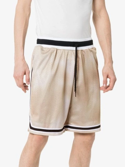 Shop John Elliott Tie Dye Mesh Basketball Shorts In Neutrals