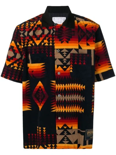 Shop Sacai Navajo Print Shirt In Black