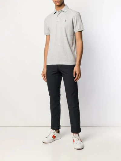 Hackett Embroidered Logo Polo T-shirt In Grey
