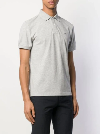 Hackett Embroidered Logo Polo T-shirt In Grey