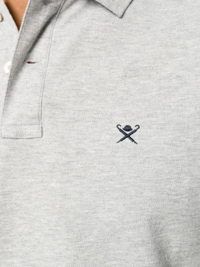 Hackett Embroidered Logo Polo T-shirt In Grey