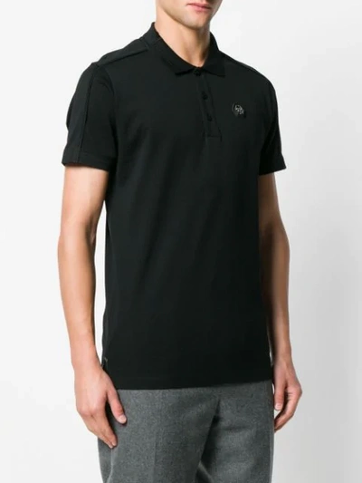 Shop Philipp Plein Logo Plaque Polo Shirt In Black