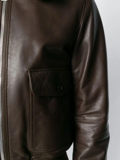 Shop Ami Alexandre Mattiussi Jacket With Shearling Collar In Brown