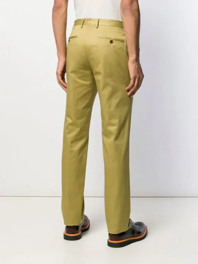 Shop Etro Straight Leg Trousers In 501 Green