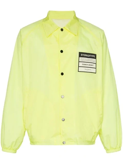 Shop Maison Margiela 'stereotype' Patch Shirt Jacket In Yellow