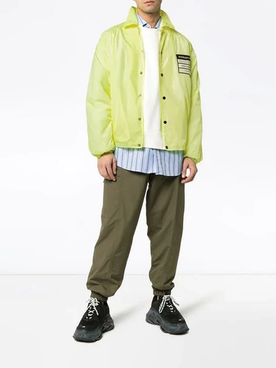 Shop Maison Margiela 'stereotype' Patch Shirt Jacket In Yellow