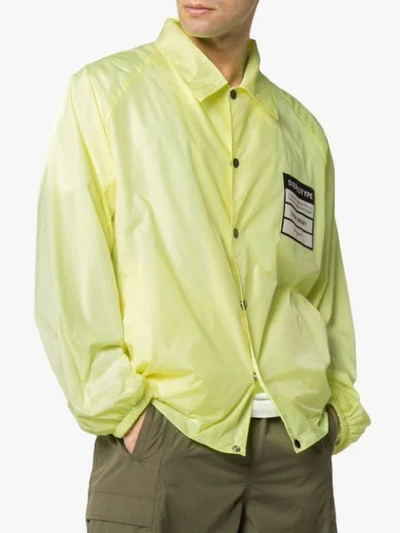 Shop Maison Margiela 'stereotype' Patch Shirt Jacket In Yellow