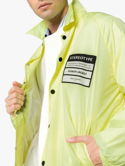 Shop Maison Margiela 'stereotype' Patch Shirt Jacket In Yellow