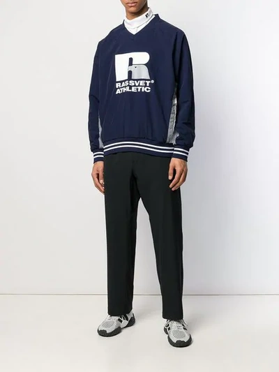 Shop Rassvet X Russel Athletic Printed Sweatshirt In Blue