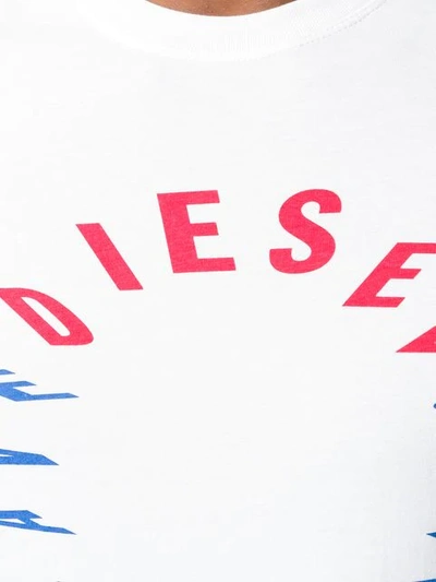 Shop Diesel Circular Logo T-shirt In White