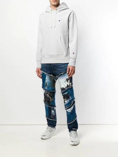 Shop G-star Raw Research Landscapes Print Jeans In Blue