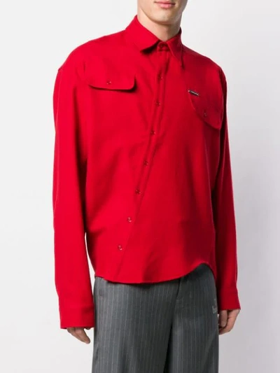 Shop Off-white Asymmetric Twist Shirt In Red