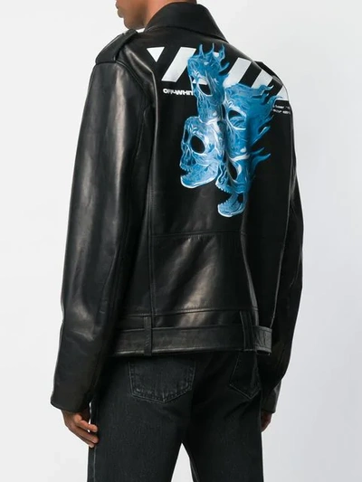 OFF-WHITE EXAGGERATED BIKER JACKET - 黑色