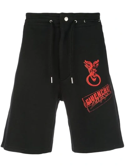 GIVENCHY LOGO TRACK SHORTS - 黑色