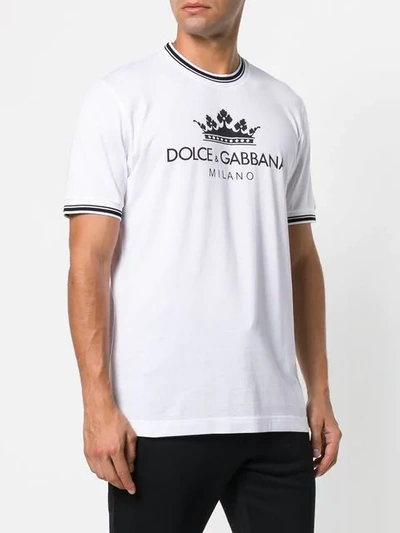Shop Dolce & Gabbana Logo Printed T-shirt In White