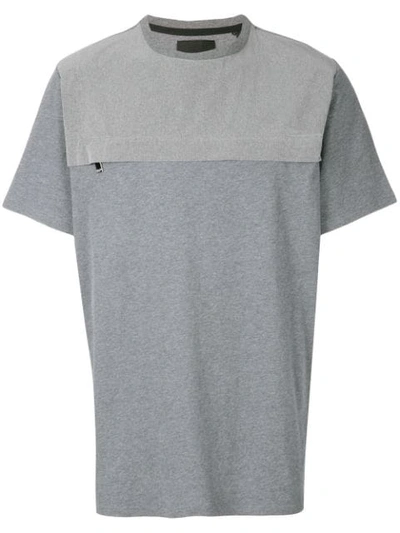 Shop Blood Brother Chest Zip T-shirt In Grey